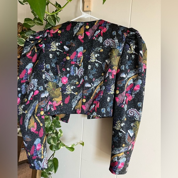 & Other Stories size 4 cropped ruffle shoulder long sleeve jacket - Picture 3 of 3